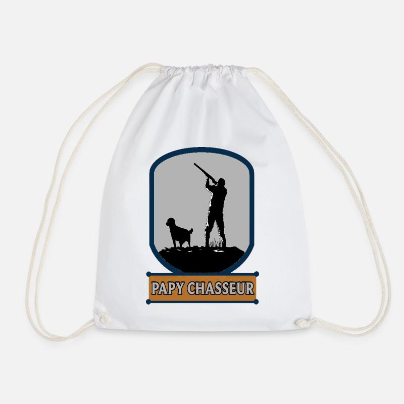 Grandpa hunter - Drawstring Bag - white