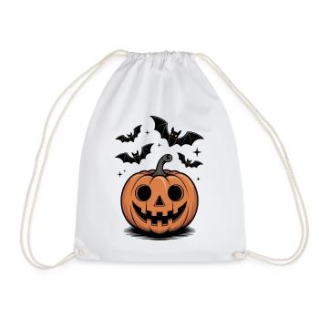 Scary pumpkin head with laughing face - Drawstring Bag - white - Front