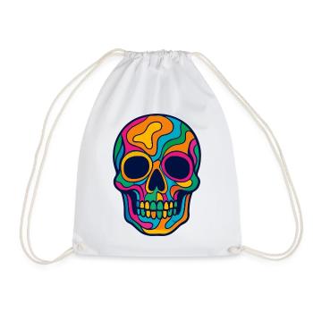 Crâne multicolore Halloween - Sac de sport léger - blanc - Devant