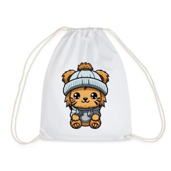 Lion Hiver Animal Bébé Bande Dessinée - Sac de sport léger - blanc - Devant