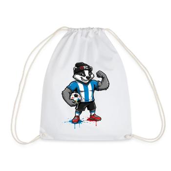 Panda football hero in FC style - Drawstring Bag - white - Front