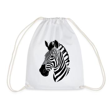 Zebra T-shirt Geschenk - Turnbeutel - Weiß - Vorne