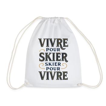 Live to Ski, Ski to Live - Drawstring Bag - white - Front