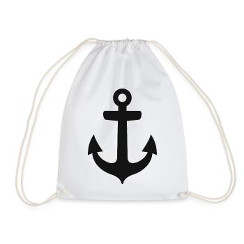 Anchor - Drawstring Bag - white - Front