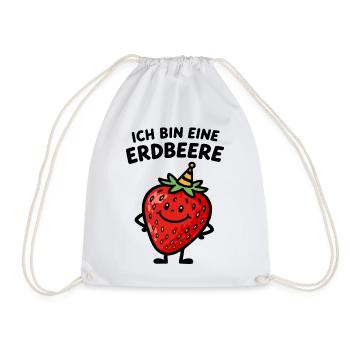 Erdbeere Fasching Karneval Kostüm Obst Früchte - Turnbeutel - Weiß - Vorne