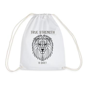 true strength is quiet - Drawstring Bag - white - Front