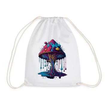 Psychedelic Glow Mushroom Forest - Drawstring Bag - white - Front