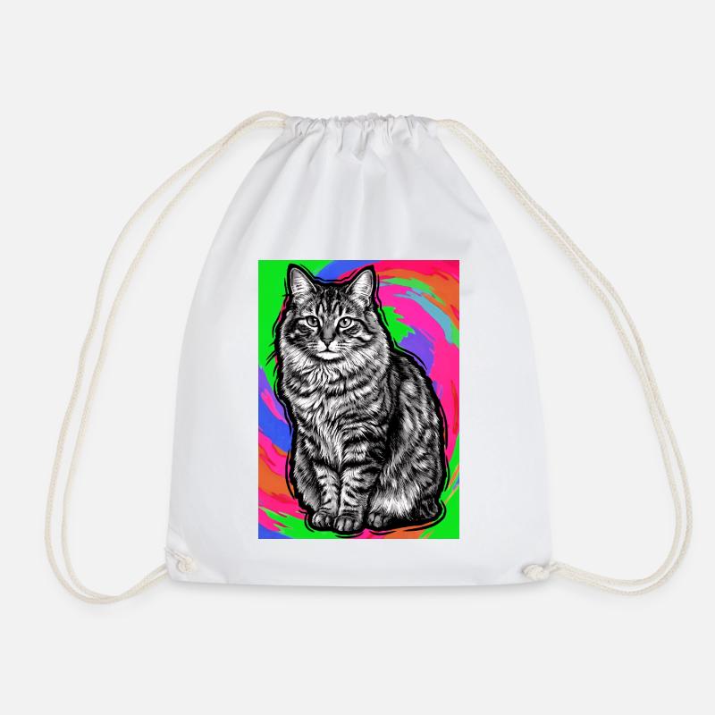 Katze - Turnbeutel - Weiß