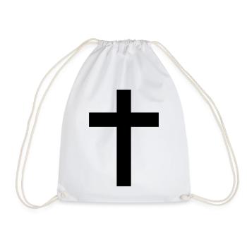 Christliches Kreuz - Turnbeutel - Weiß - Vorne