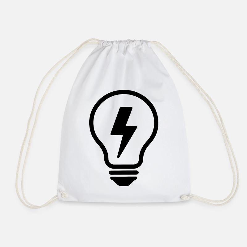 Creative Idea T-shirt - Electric Light Bulb - Drawstring Bag - white