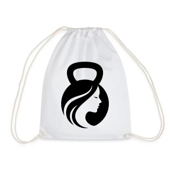 Reine du fitness – Fille aux kettlebells - Sac de sport léger - blanc - Devant