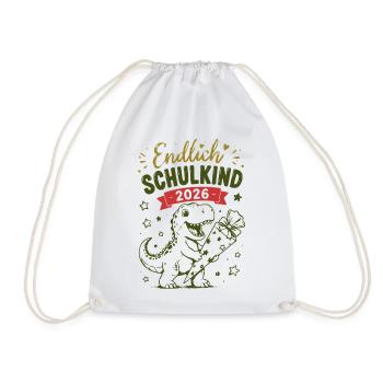 Endlich Schulkind 2026 - Turnbeutel - Weiß - Vorne