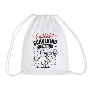 Endlich Schulkind 2026 - Turnbeutel - Weiß - Vorne
