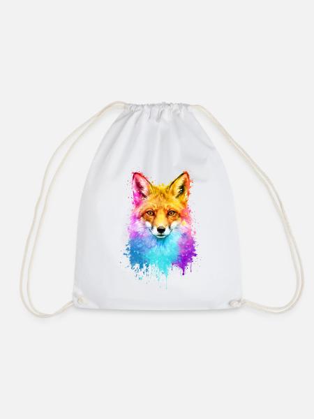 Fuchs Aquarell Illustration - Turnbeutel - Weiß