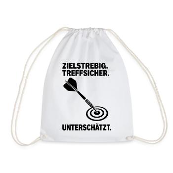 Unterschätzter Dartspieler Dartpfeil Bullseye - Turnbeutel - Weiß - Vorne