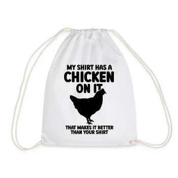 Huhn Shirt Humor - Turnbeutel - Weiß - Vorne