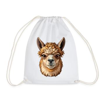 Alpaca Head - Turnbeutel - Weiß - Vorne
