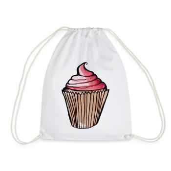 Aquarell Pink Cupcake - Turnbeutel - Weiß - Vorne