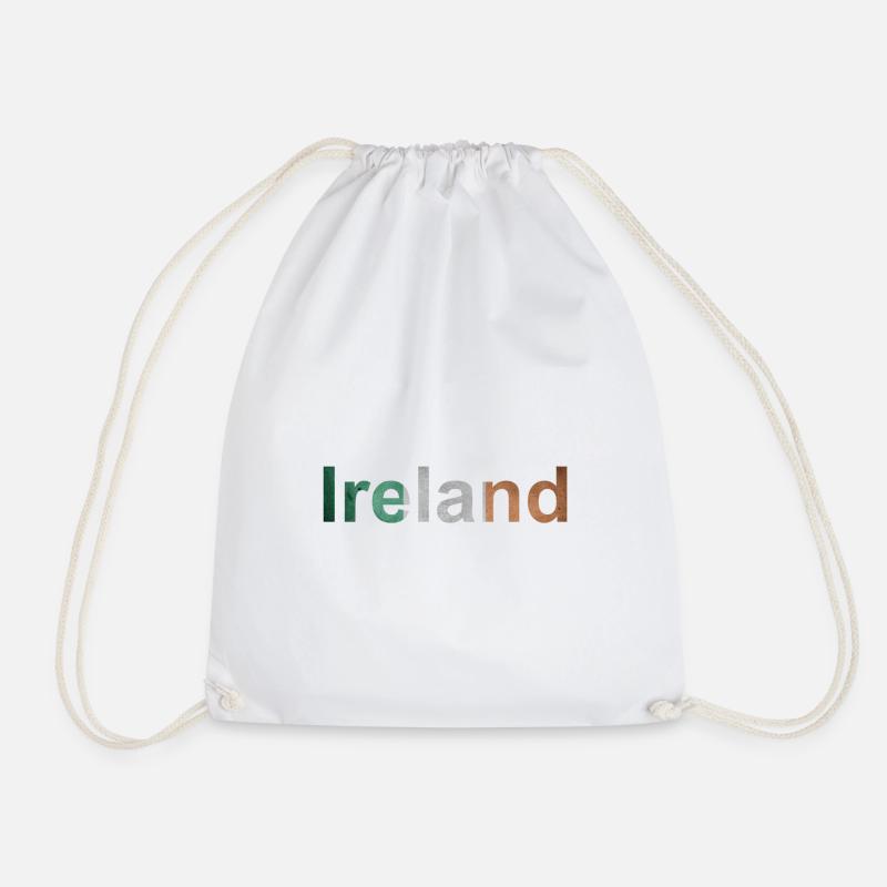 Ireland - Drawstring Bag - white