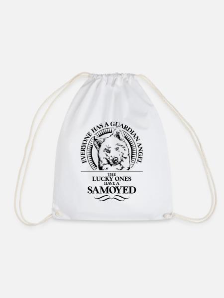 SAMOYED Guardian Angel Hunde Spruch Hund WILSIGNS - Turnbeutel - Weiß