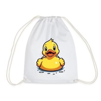 Ente Quietscheente Badeente gelb schwimmen - Turnbeutel - Weiß - Vorne