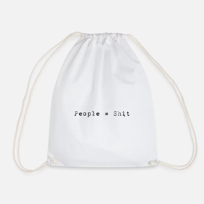 people shit - Drawstring Bag - white