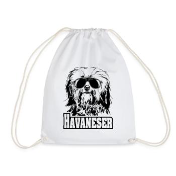 HAVANESER cool sunglasses dogs dog - Drawstring Bag - white - Front