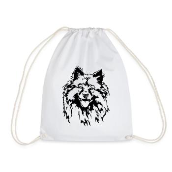 Wolfsspitz Keeshond Dog Portrait Dogs Wilsigns - Drawstring Bag - white - Front
