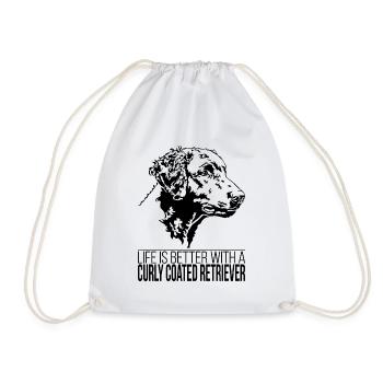 La vie de Curly Coated Retriever est meilleure Wilsigns - Sac de sport léger - blanc - Devant