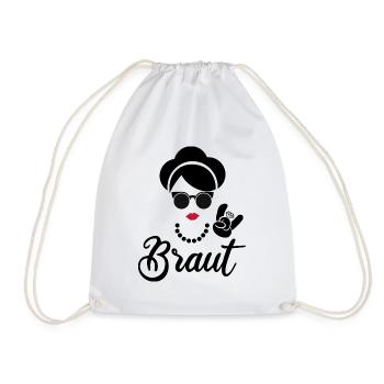 Bride hen party celebration hen - Drawstring Bag - white - Front