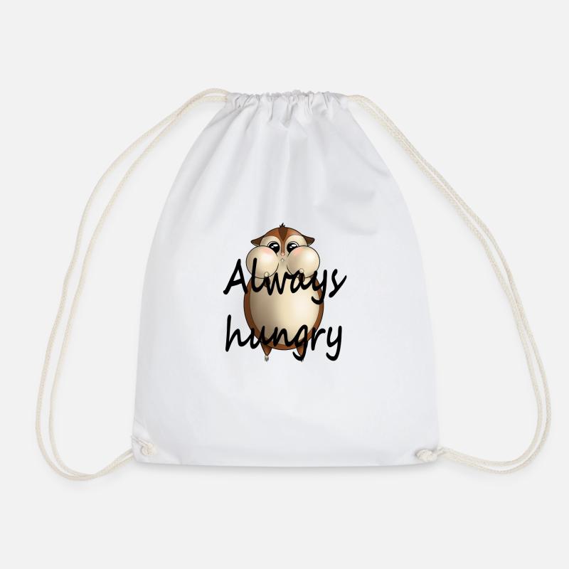 Always hungry hamster - Drawstring Bag - white