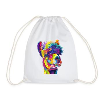 Lama arcenciel audacieux - Sac de sport léger - blanc - Devant