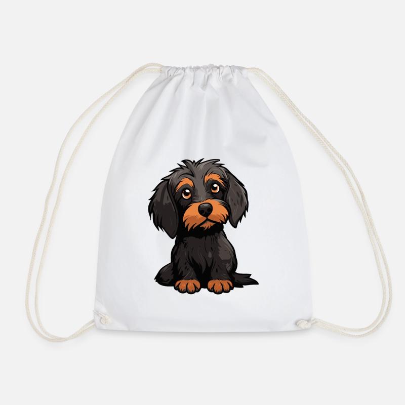 Dog - Drawstring Bag - white