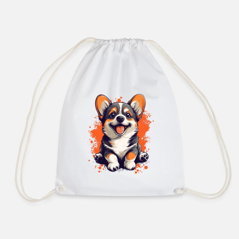 Corgi Welpe lustiger Hund Hunde - Turnbeutel - Weiß