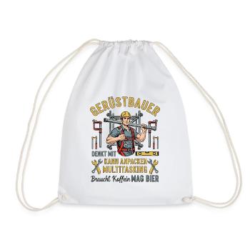 The Scaffolding Builder - Drawstring Bag - white - Front