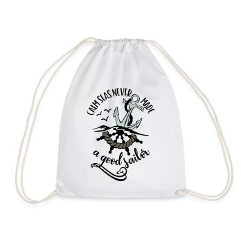 SAILOR ANCHOR SEA SAILORS SEAMEN SEA MOIN COAST MOTIFS - Drawstring Bag - white - Front