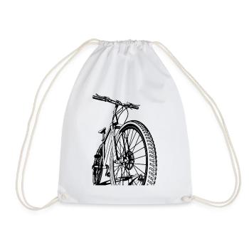Bike, mountain bike, MTB, bicycle, extreme sports - Drawstring Bag - white - Front