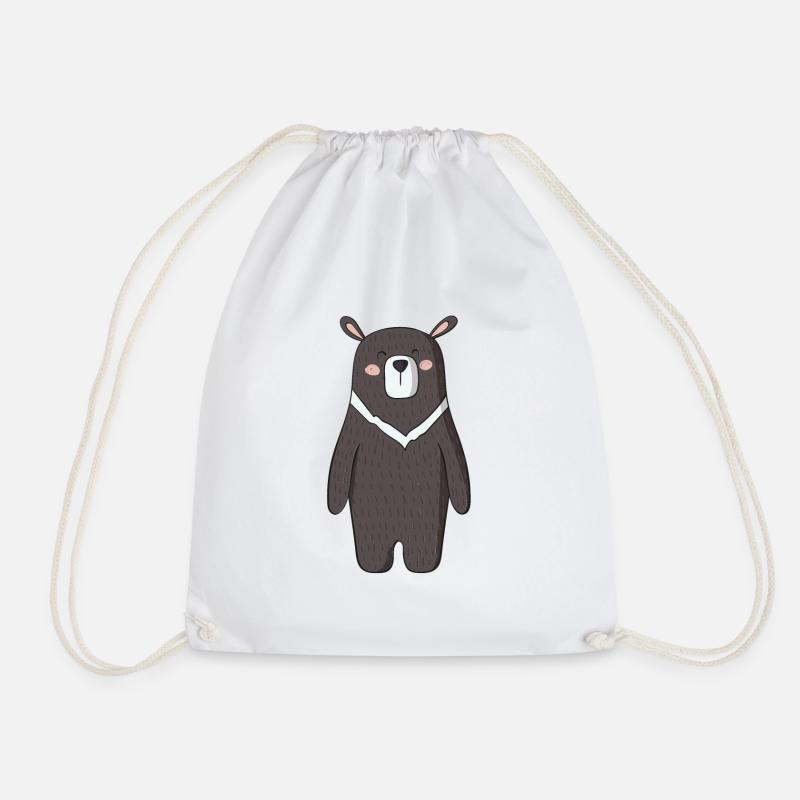 Happy Baer - Drawstring Bag - white