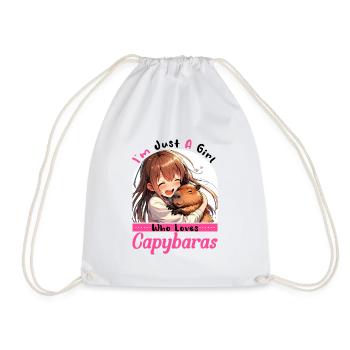 Just A Girl Who Loves Capybaras - Capybara Anime - Turnbeutel - Weiß - Vorne