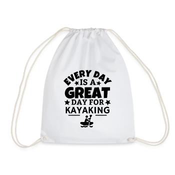 Every day is a great day for kayaking. - Drawstring Bag - white - Front
