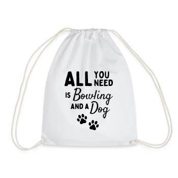 Tout ce dont vous avez besoin est un bowling et un chien - Sac de sport léger - blanc - Devant