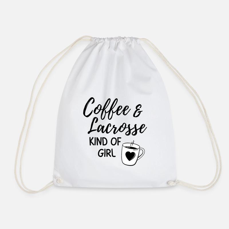 Kaffee & Lacrosse ein Mädchen. - Turnbeutel - Weiß