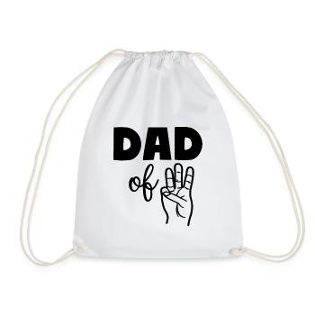 Dad of Three 3 Dad - Drawstring Bag - white - Front