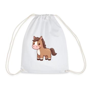 Cute Horse Horse Gift Rider - Drawstring Bag - white - Front