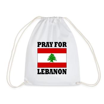 Pray for lebanon - Drawstring Bag - white - Front