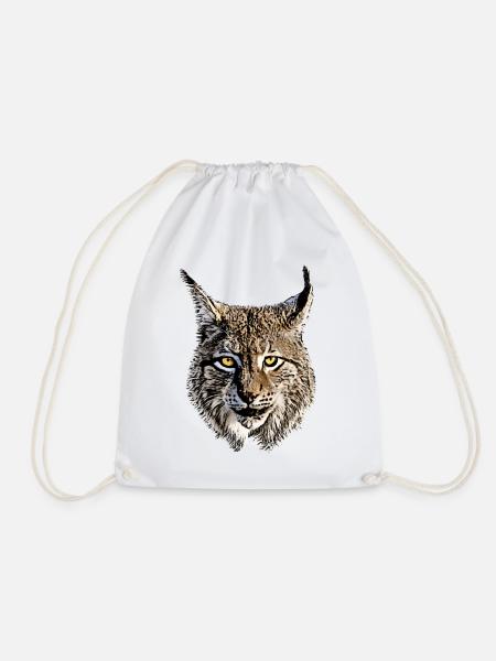 Luchs Raubkatze Raubtier Tier coole Katze Lynx - Turnbeutel - Weiß