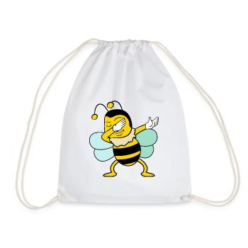 Dabbing Dab Bee - Drawstring Bag - white - Front
