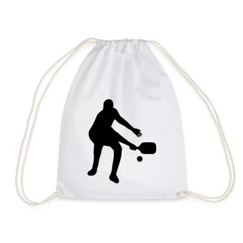 Pickleball Player T-Shirt - Drawstring Bag - white - Front