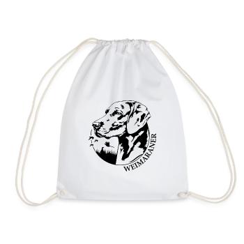 Weimaraner Portrait Dogs Dog Hunting Dogs Wilsigns - Drawstring Bag - white - Front