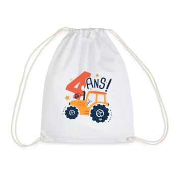 4 ans anniversaire tracteur - Sac de sport léger - blanc - Devant